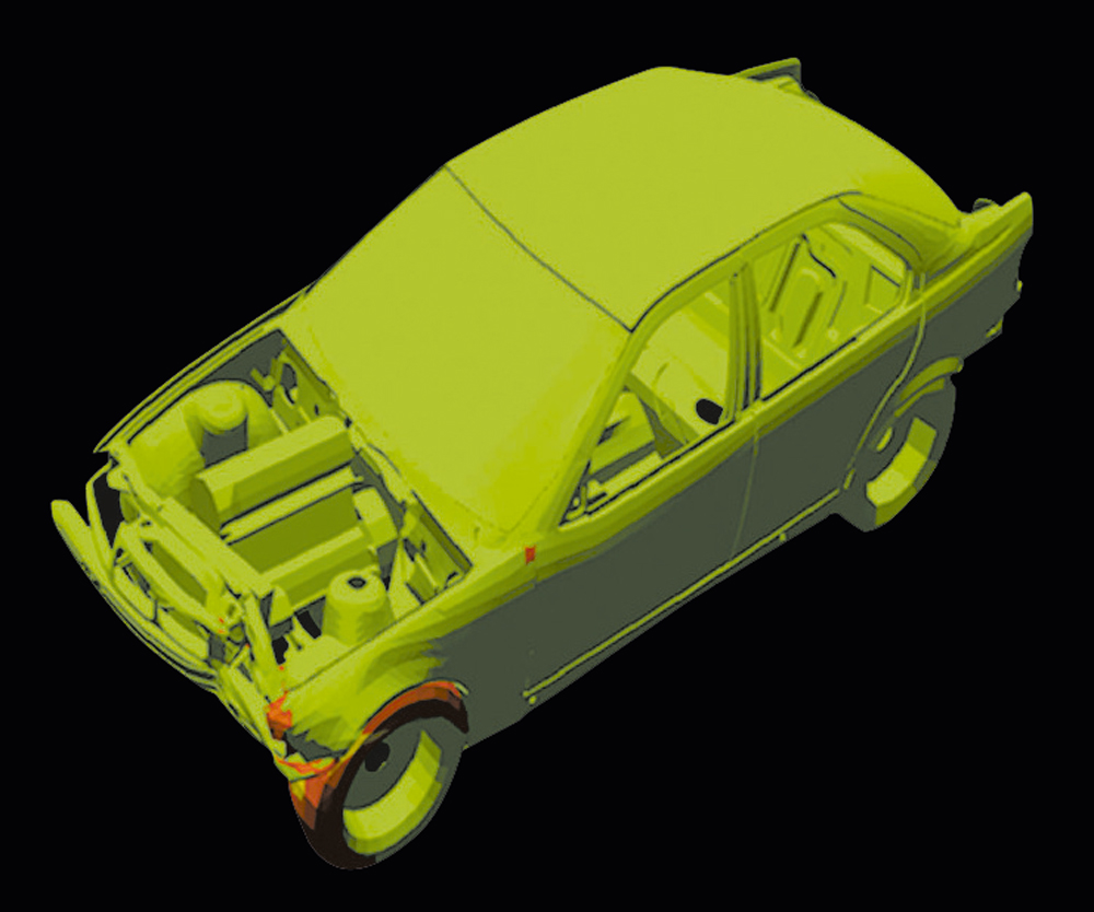 Verschiedene Simulationsergebnisse farblich dargestellt. 