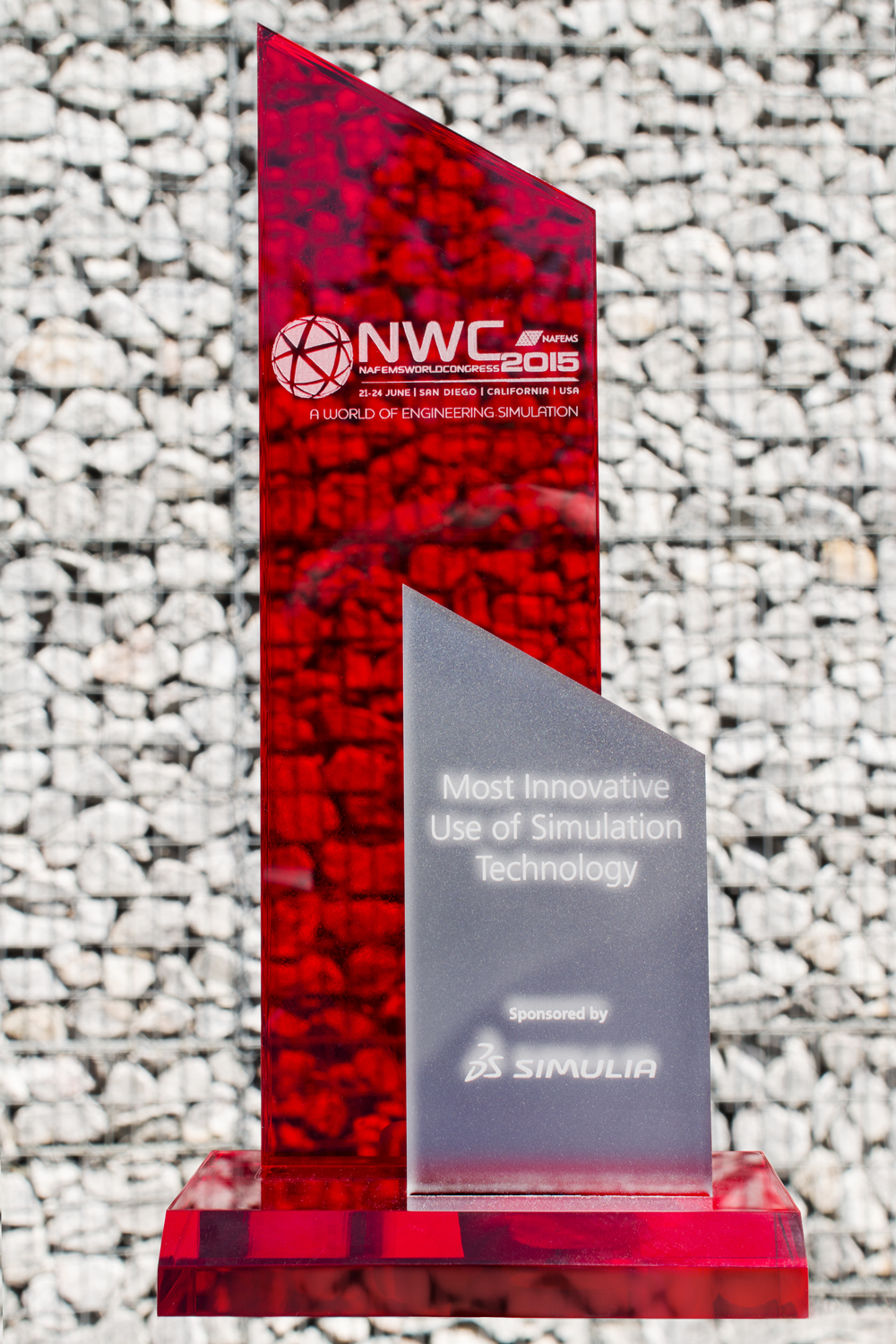NWC Award 2015 Presentation »Improvements of an Air-Liquid Interface In-Vitro Testing Method for Inhalable Compounds using CFD-Methods« awarded on NAFEMS World Congress 2015 in San Diego as »Most Innovative Use of Simulation Technology«